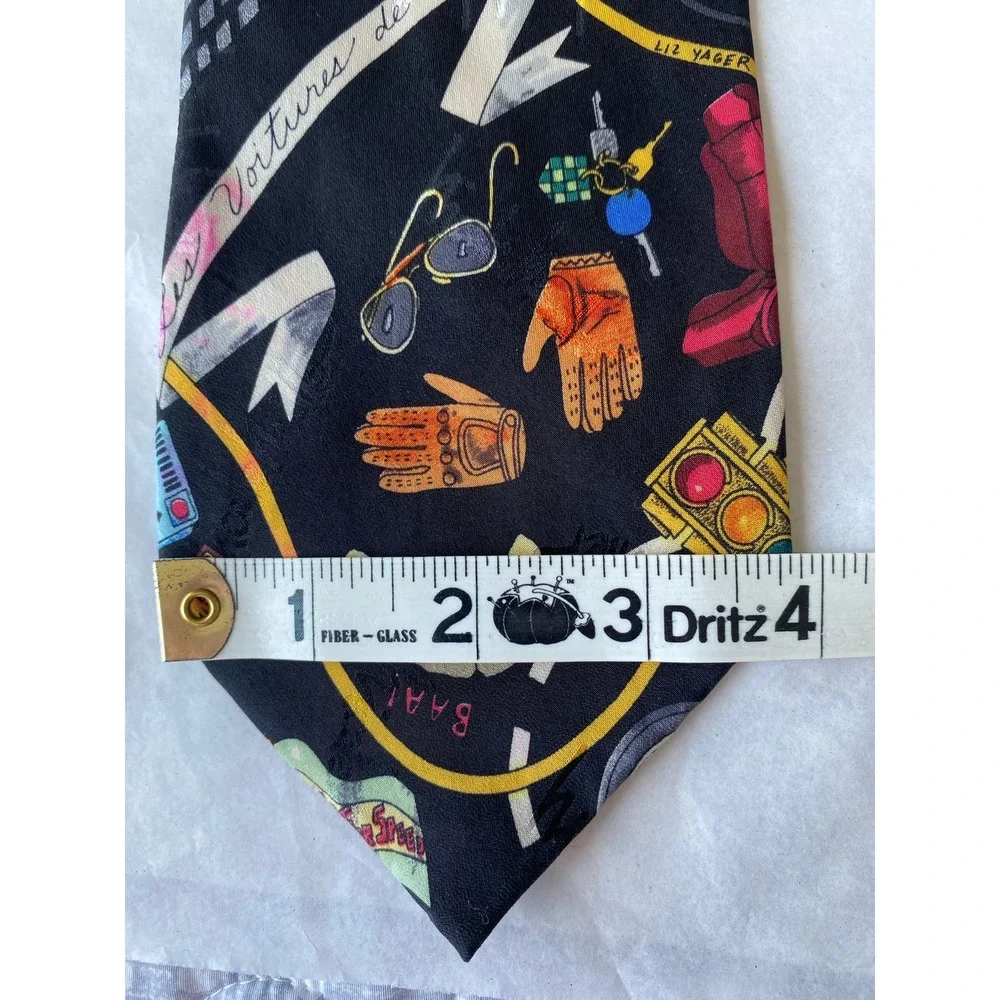 Nicole Miller Men's Tie Vintage 1993 100% Silk Hand Sewn SportsCars Driving 55
